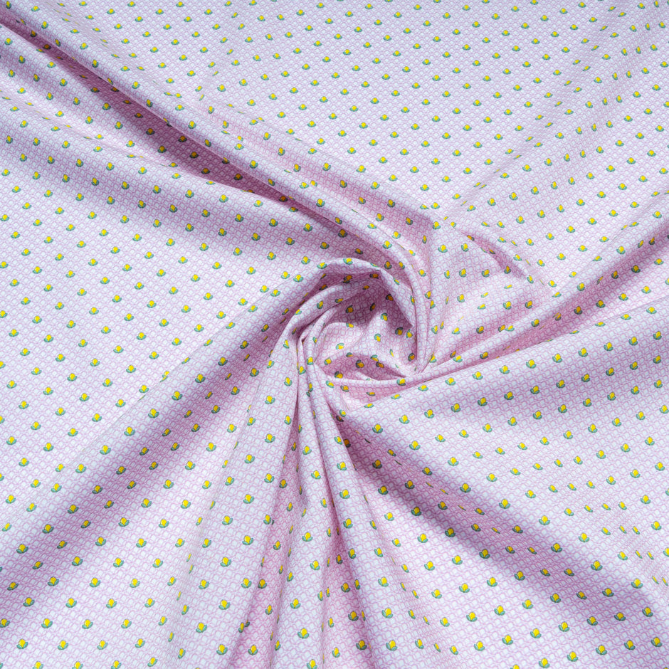 Geometric Printed Baby Pink Luxury Cotton