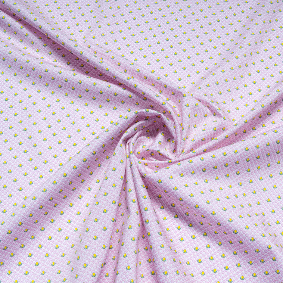 Geometric Printed Baby Pink Luxury Cotton