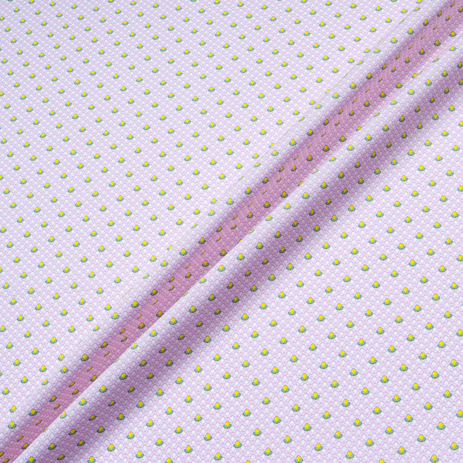 Geometric Printed Baby Pink Luxury Cotton