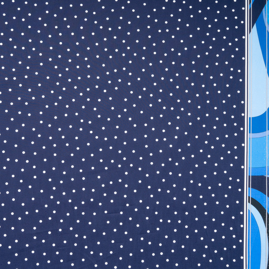 White Spotted Navy Blue Cotton