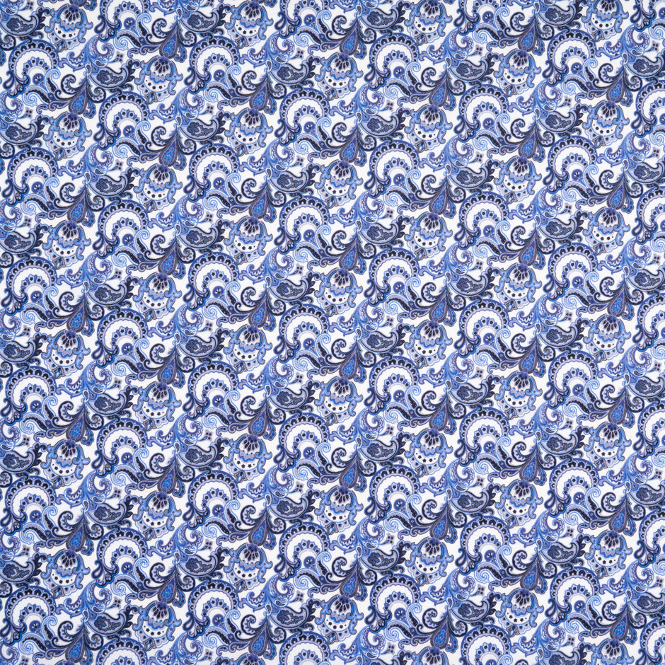 Blue Geo Double Printed Superfine Cotton