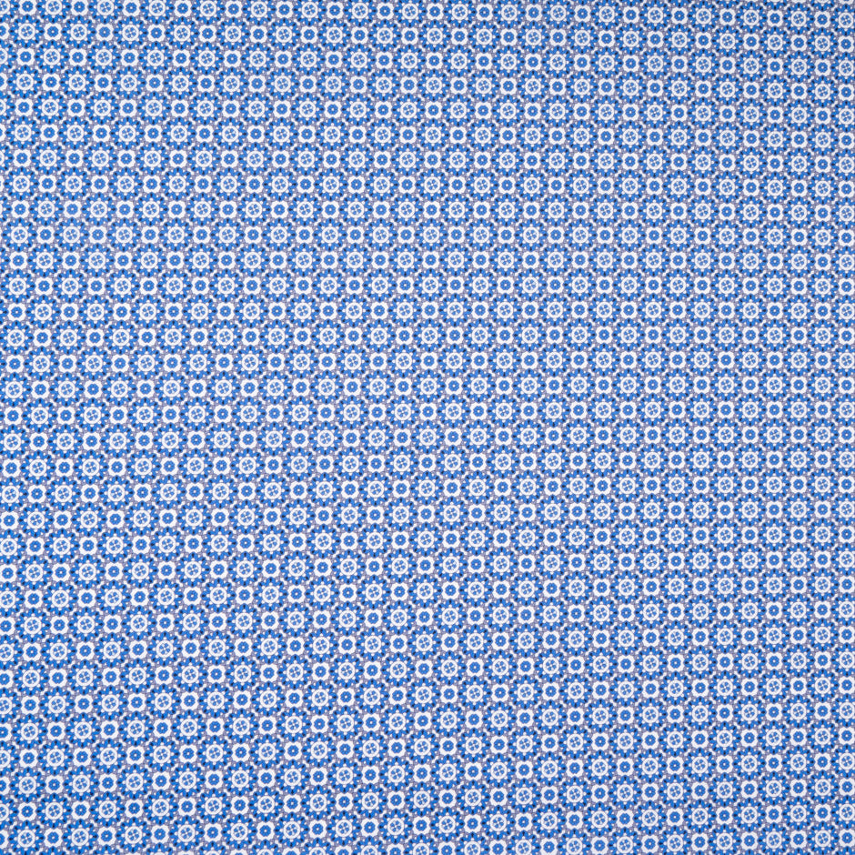 Blue Geo Double Printed Superfine Cotton