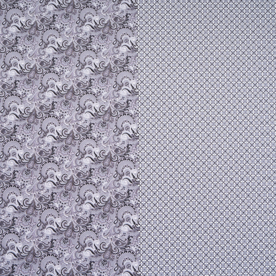 Grey Geo Double Printed Superfine Cotton