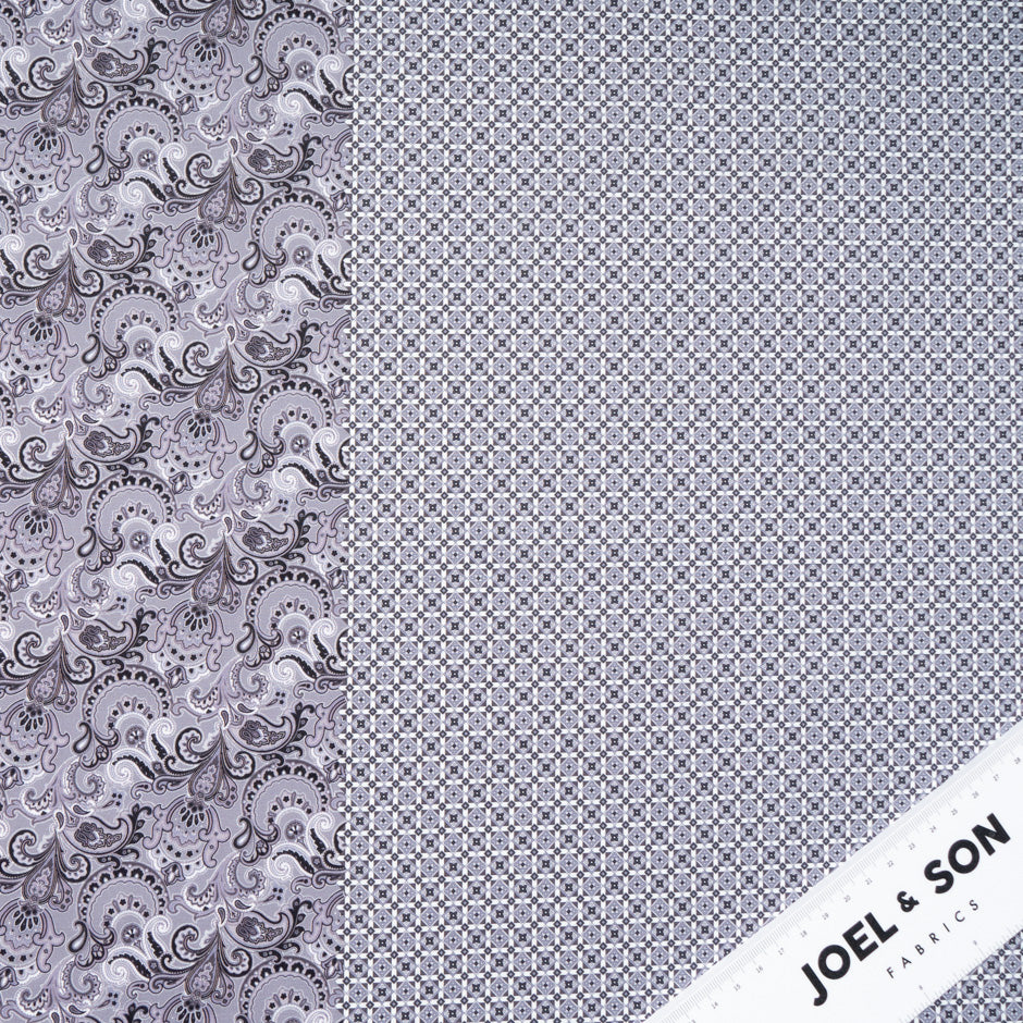 Grey Geo Double Printed Superfine Cotton