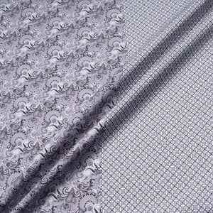 Grey Geo Double Printed Superfine Cotton