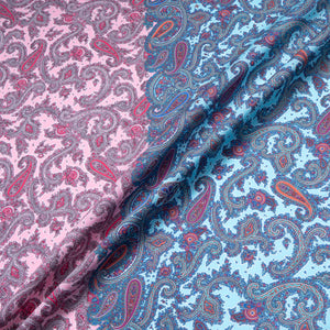 Pink & Blue Paisley Double Printed Cotton