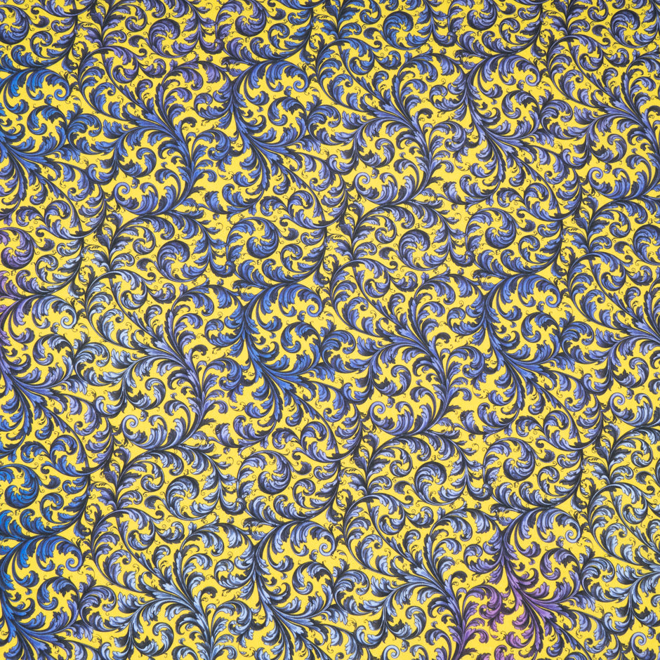 Filigree Printed Yellow Pure Cotton