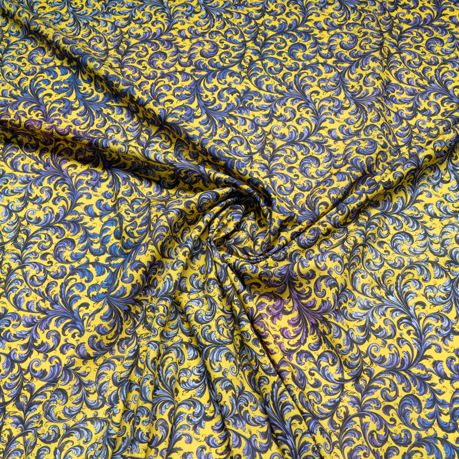 Filigree Printed Yellow Pure Cotton