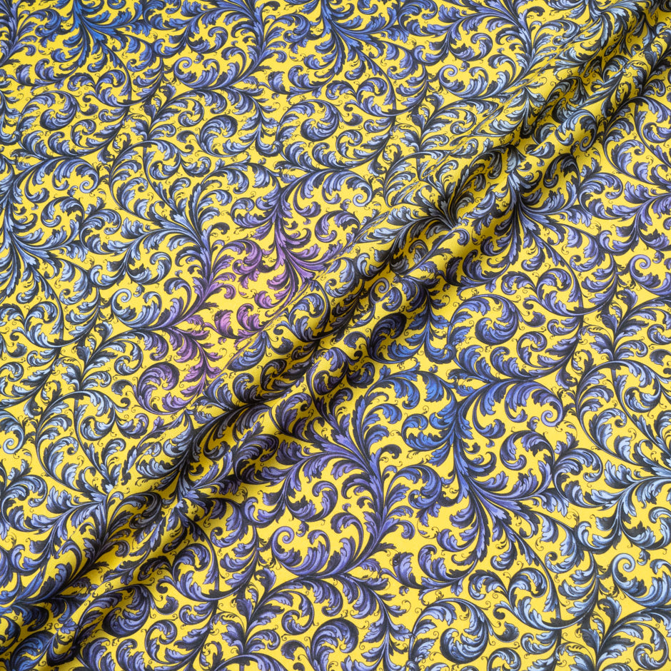 Filigree Printed Yellow Pure Cotton