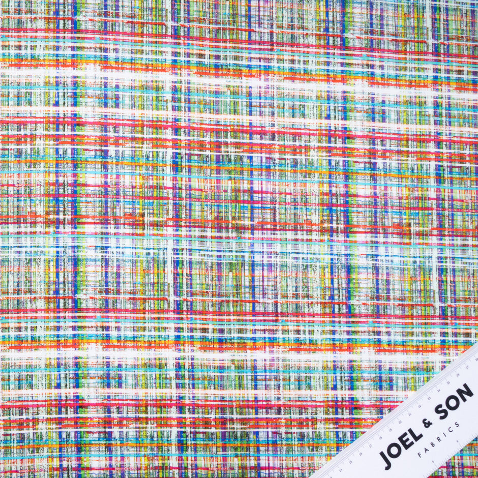 Multi-Coloured 'Bouclé' Printed Pure Cotton