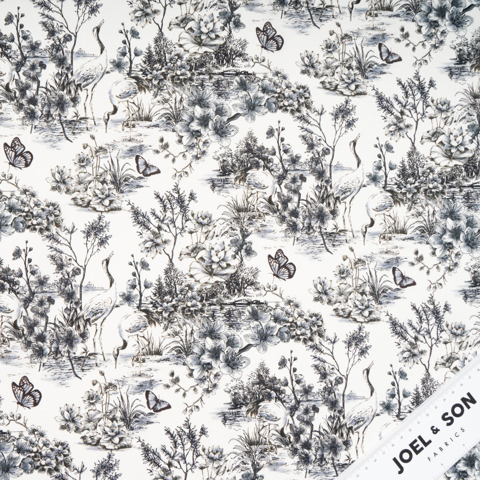 Monochrome Wild Life Printed Pure Cotton