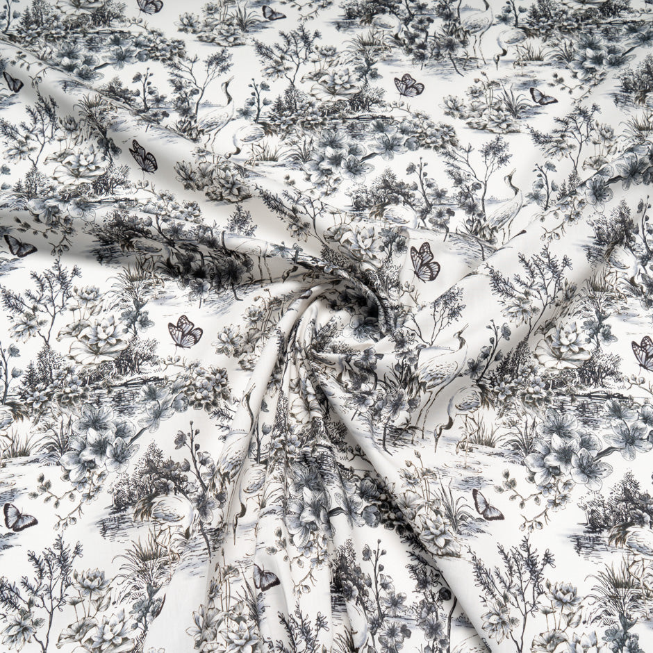 Monochrome Wild Life Printed Pure Cotton