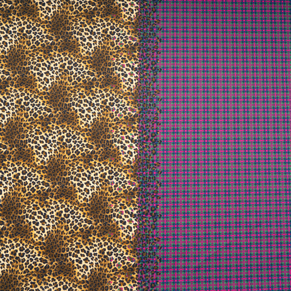 Animal & Check Double Printed Superfine Cotton