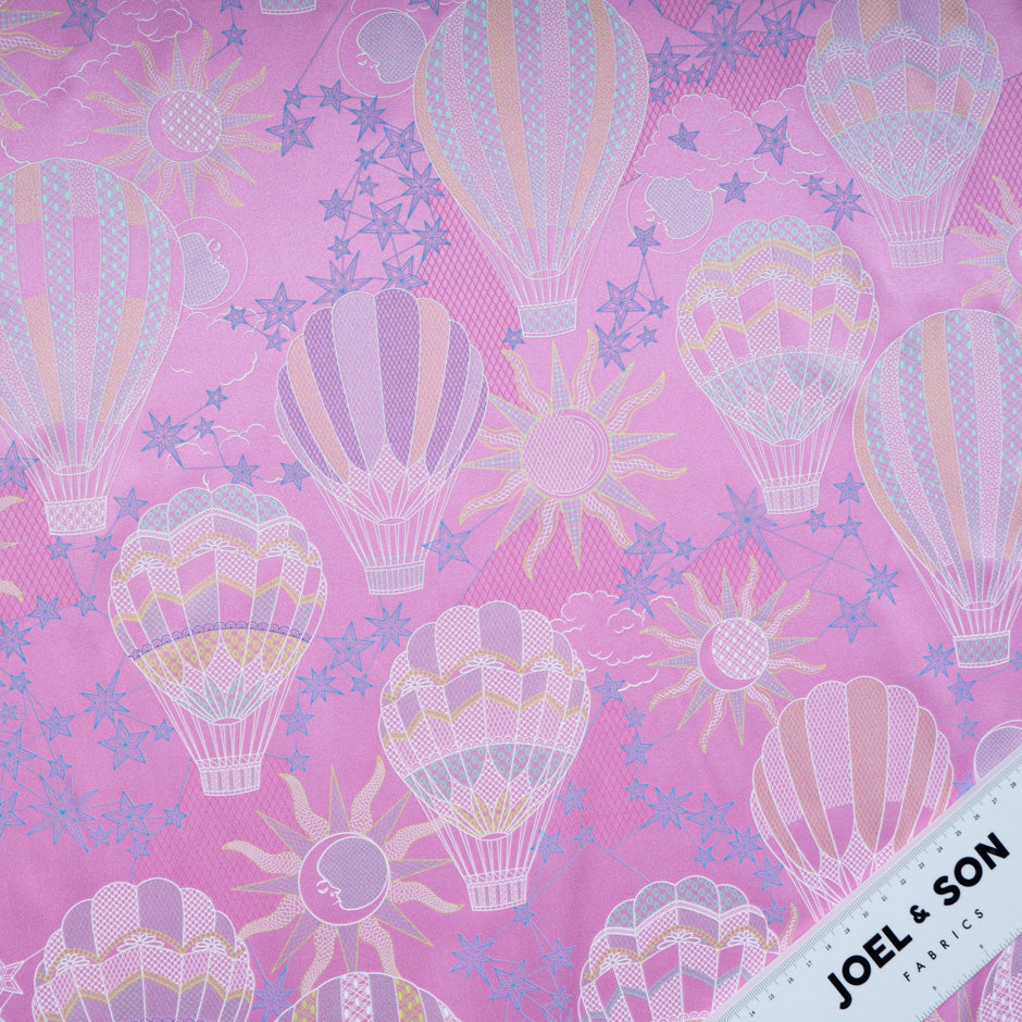 Candy Pink Vision Printed Pure Silk Twill
