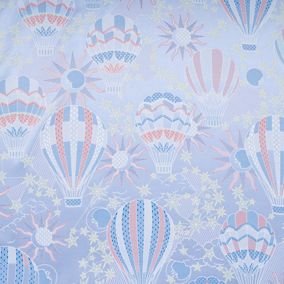 Sky Blue Vision Printed Pure Silk Twill
