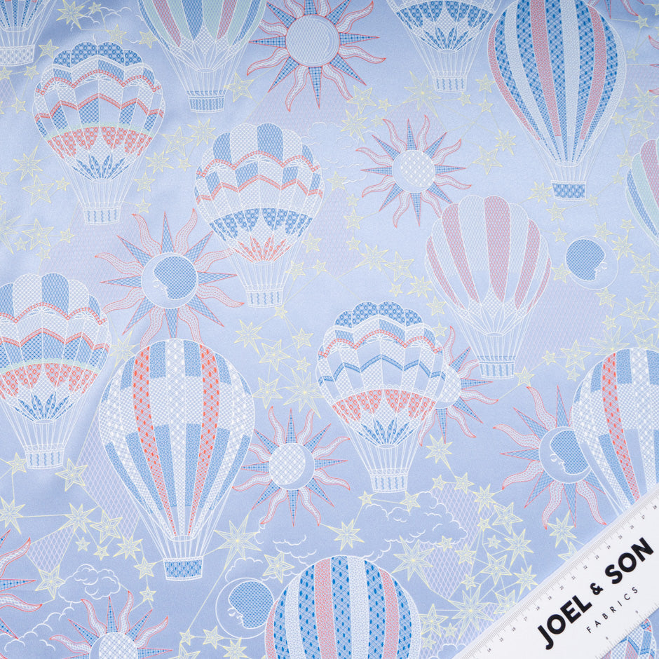 Sky Blue Vision Printed Pure Silk Twill