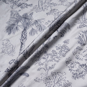 Jungle Themed Vision Printed Grey Pure Silk Twill