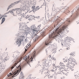 Jungle Vision Printed Pink Pure Silk Twill