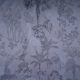 Jungle Themed Vision Printed Slate Pure Silk Twill