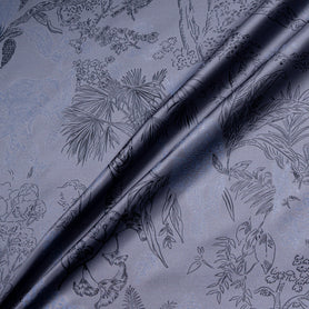 Jungle Themed Vision Printed Slate Pure Silk Twill