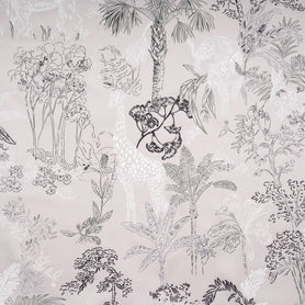 Jungle Vision Printed Beige Pure Silk Twill