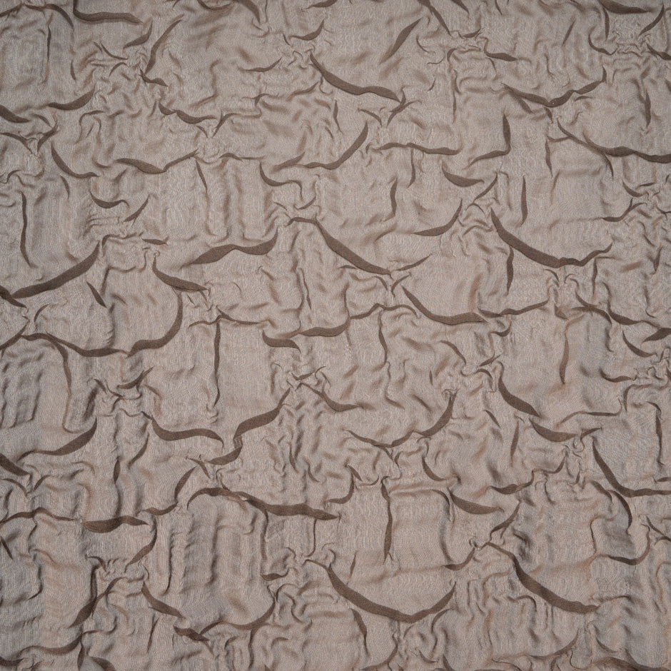 Metallic Chocolate Brown Crushed Silk Organza