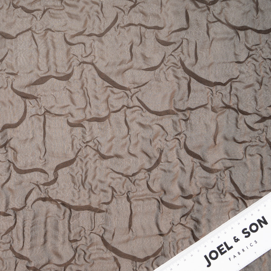 Metallic Chocolate Brown Crushed Silk Organza
