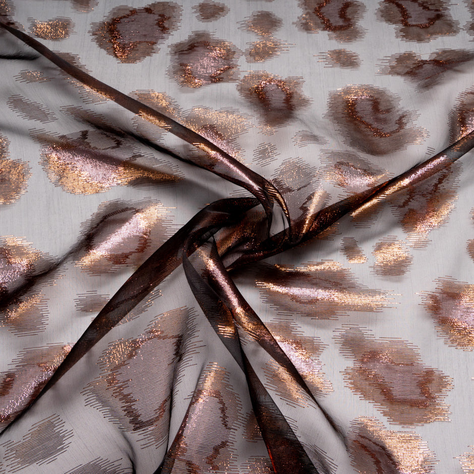Abstract Animal Metallic Organza Jacquard