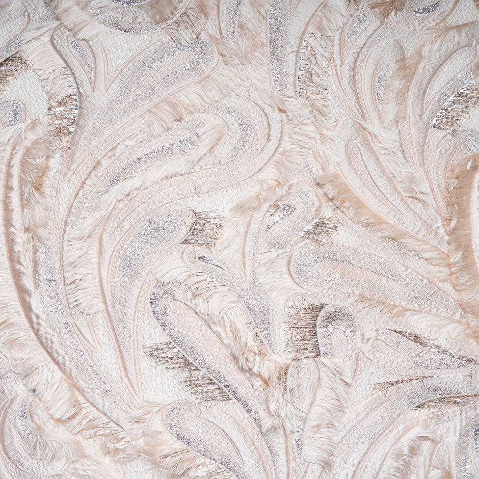 Metallic Blush Jacquard Organza Cloqué