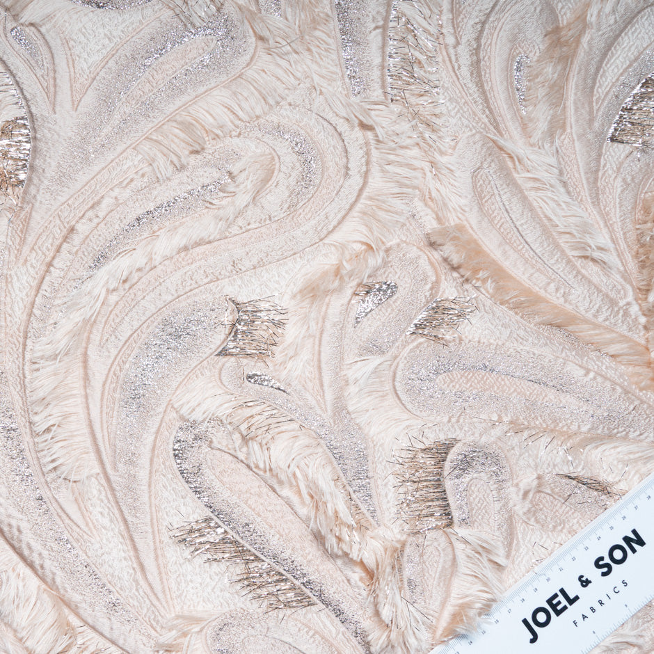 Metallic Blush Jacquard Organza Cloqué