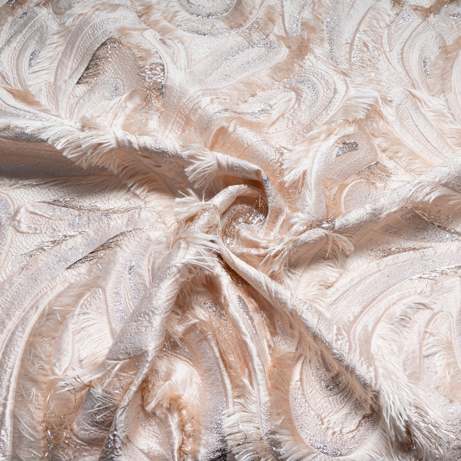 Metallic Blush Jacquard Organza Cloqué