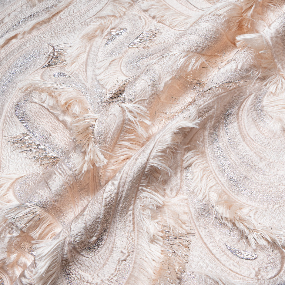 Metallic Blush Jacquard Organza Cloqué