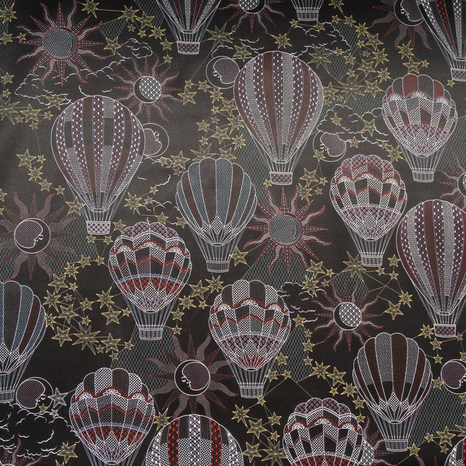 Air Balloon Vision Printed Brown Pure Silk Twill