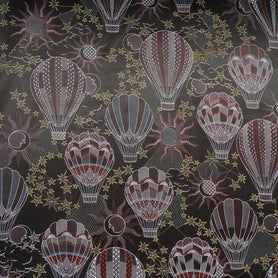 Air Balloon Vision Printed Brown Pure Silk Twill