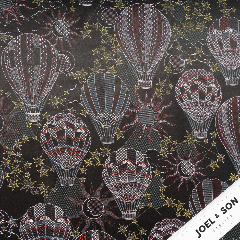 Air Balloon Vision Printed Brown Pure Silk Twill