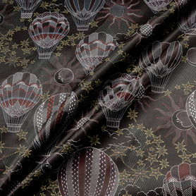 Air Balloon Vision Printed Brown Pure Silk Twill