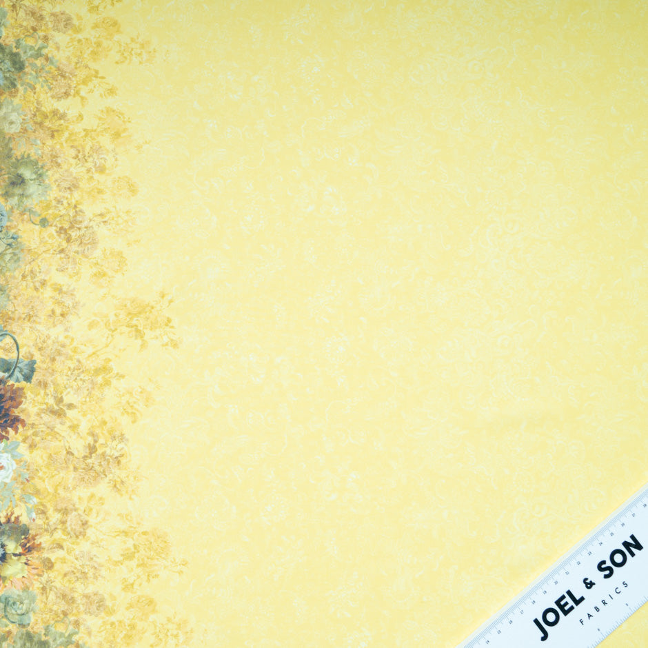 Multi Floral Printed Yellow Pure Silk Georgette