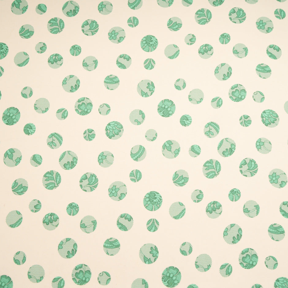 Green Lace Printed Pure Silk Georgette