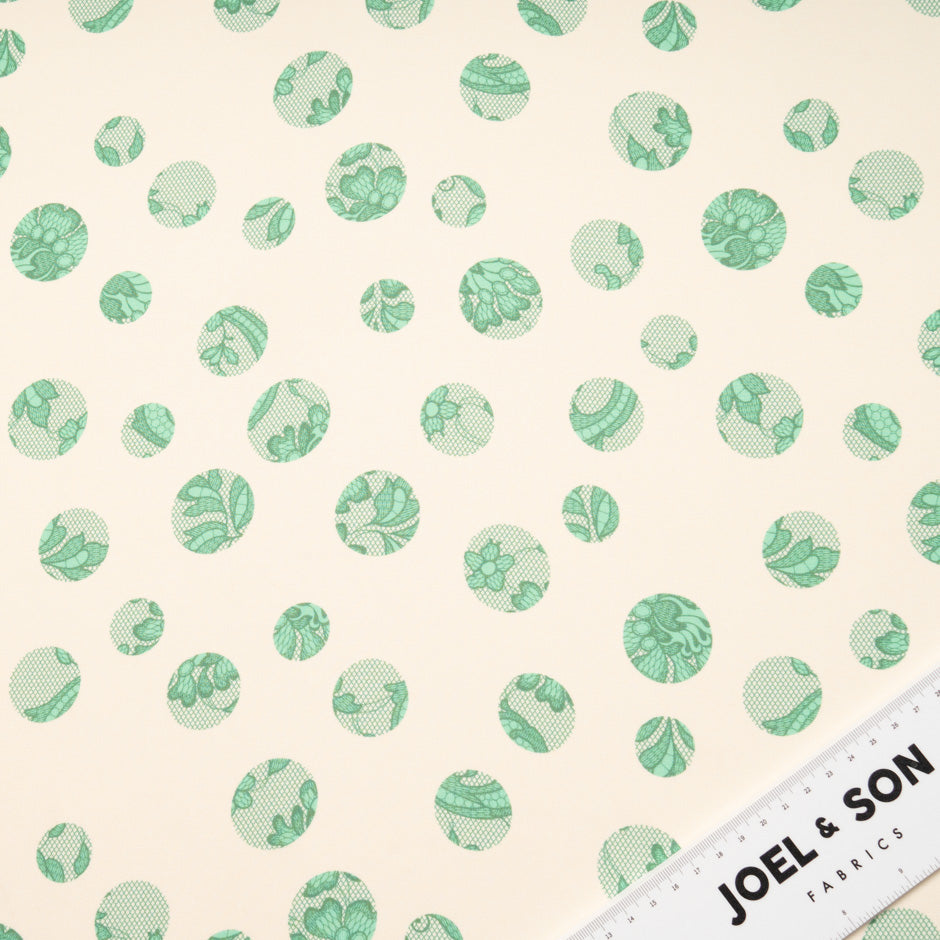 Green Lace Printed Pure Silk Georgette