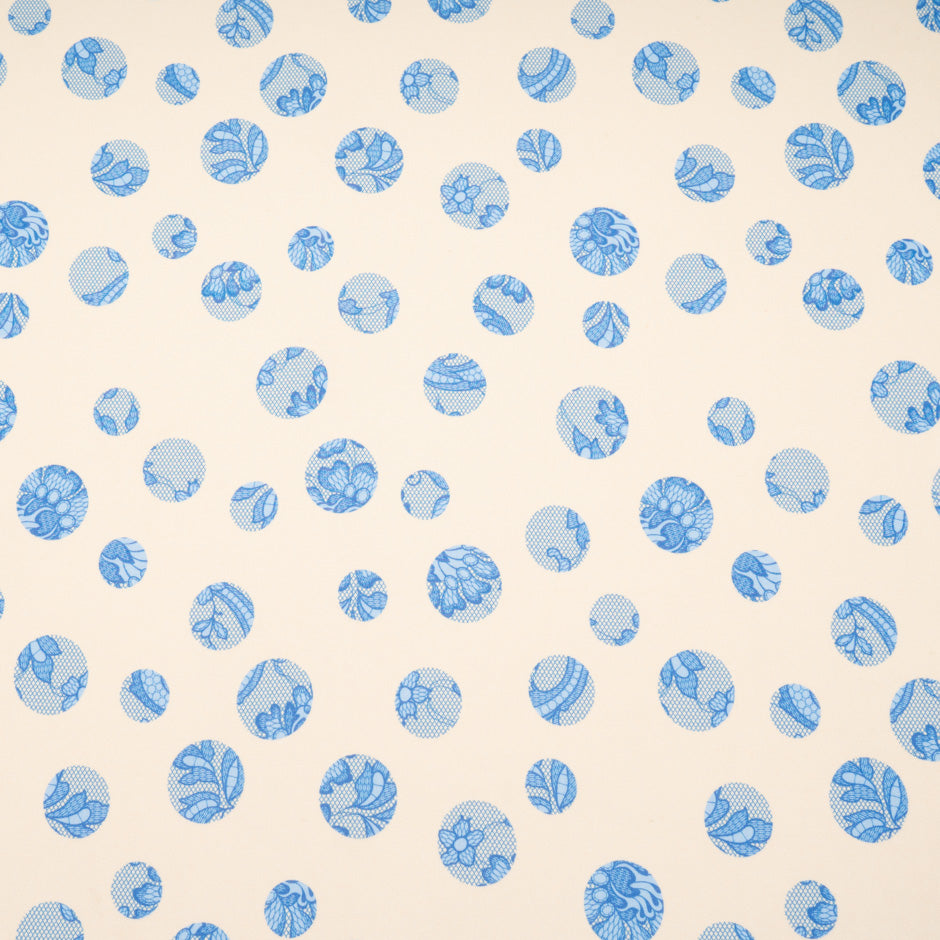 Blue Lace Printed Pure Silk Georgette