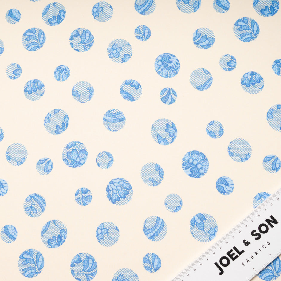 Blue Lace Printed Pure Silk Georgette