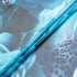 Turquoise Blue Floral & Animal Printed Pure Silk Georgette