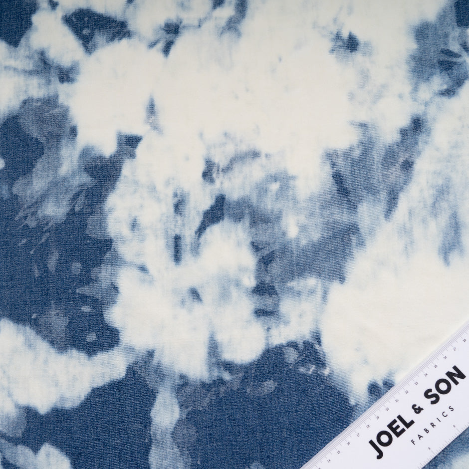 Indigo Blue Tie Dye Pure Cotton Denim