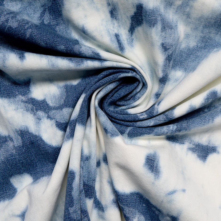 Indigo Blue Tie Dye Pure Cotton Denim