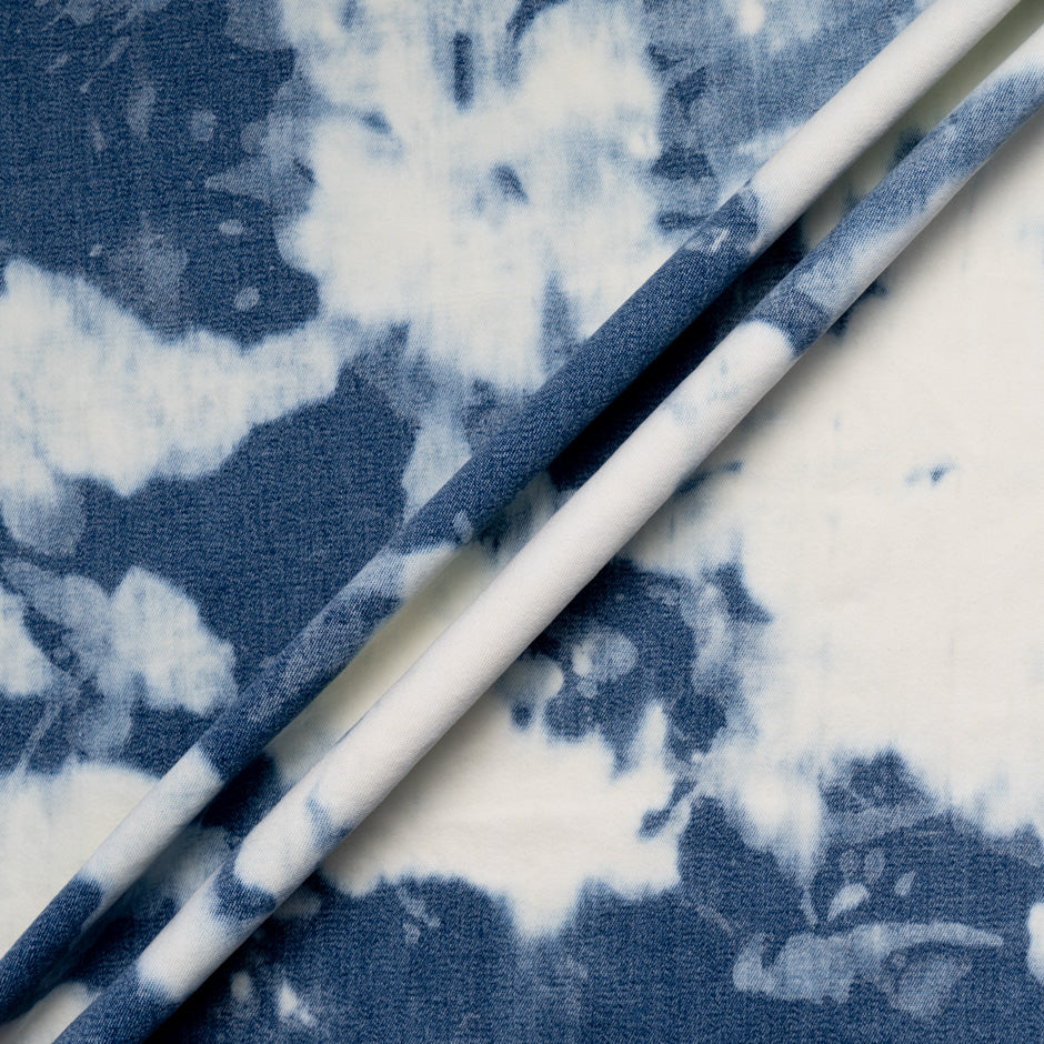 Indigo Blue Tie Dye Pure Cotton Denim