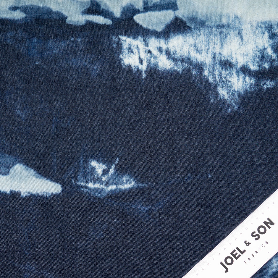 Dark Indigo Tie Dye Pure Cotton Denim