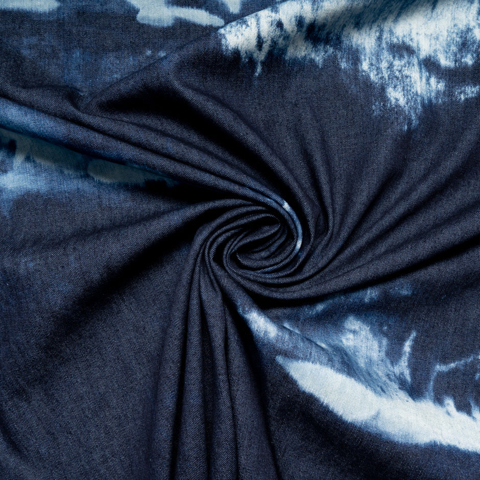 Dark Indigo Tie Dye Pure Cotton Denim
