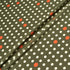 Cream & Red Spotted Olive Silk Crêpe de Chine