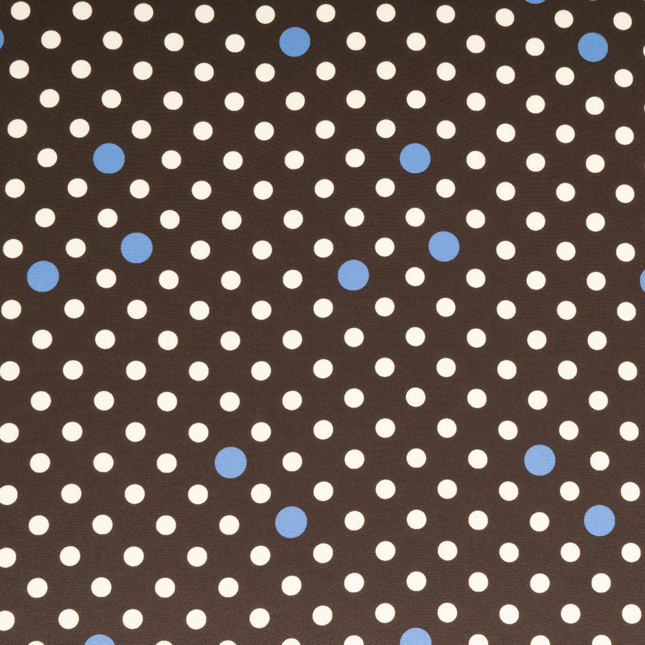 Cream Spotted Brown Silk Crêpe de Chine