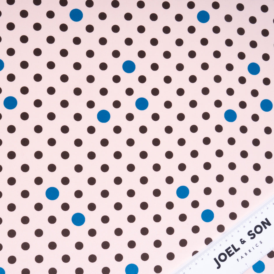 Brown Spotted Soft Pink Silk Crêpe de Chine